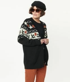 Clothing Unique Vintage Halloween Fair Isle Button Cardigan