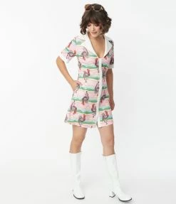 Smak Parlour Groovy Rooster Print Mini Shirt Dress Sale