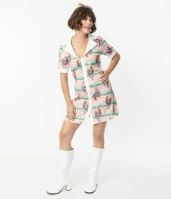 Smak Parlour Groovy Rooster Print Mini Shirt Dress Sale