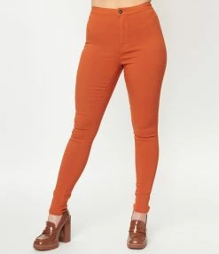 2BME Fashion Sale Rust Disco Skinny Pants