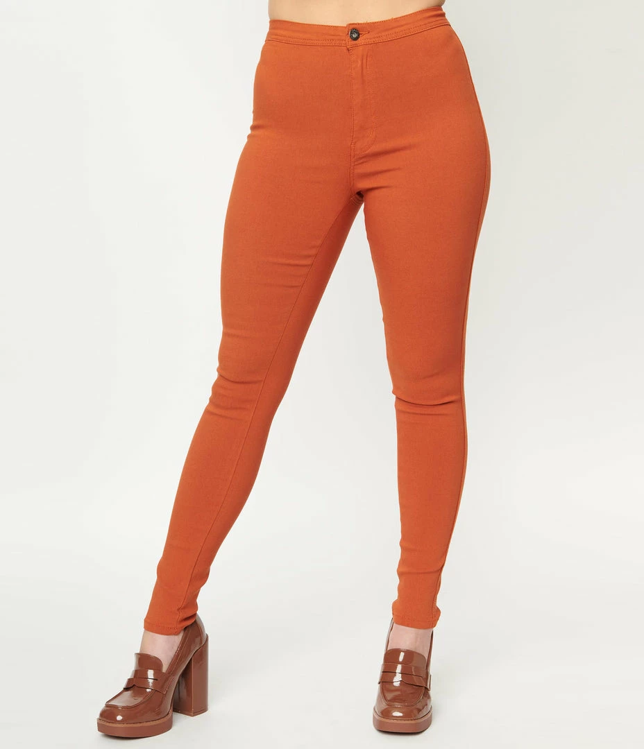 2BME Fashion Sale Rust Disco Skinny Pants