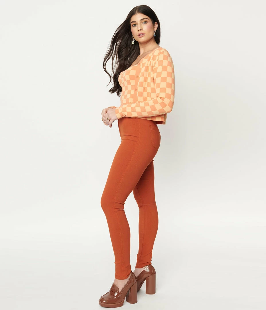 2BME Fashion Sale Rust Disco Skinny Pants