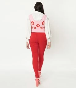 2BME Fashion Red Disco Skinny Pants