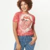 Wandering Owl Designs Sale Red Lips Bleached Unisex Graphic Tee
