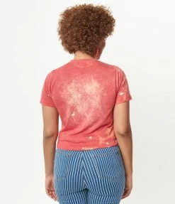 Wandering Owl Designs Sale Red Lips Bleached Unisex Graphic Tee