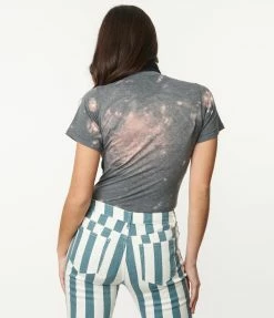 Wandering Owl Designs Soul Searching Skull Bleached Fitted Graphic Tee Sale