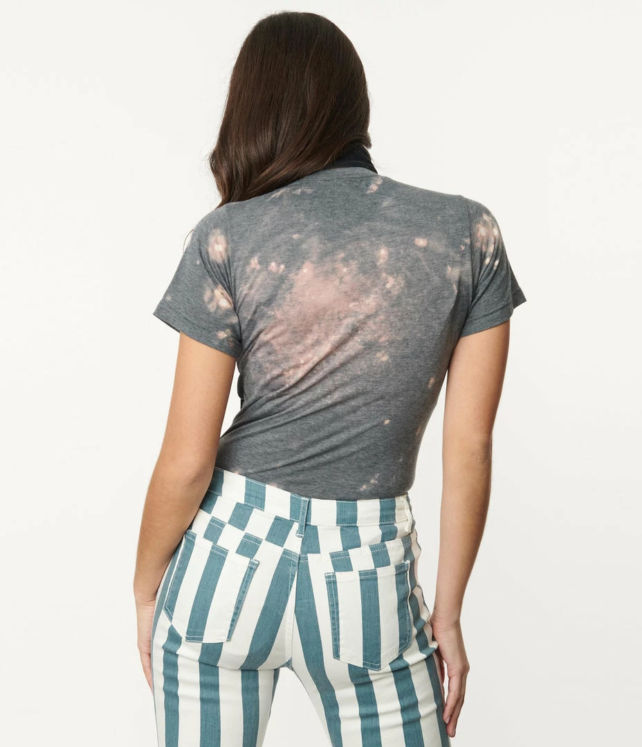 Wandering Owl Designs Soul Searching Skull Bleached Fitted Graphic Tee Sale