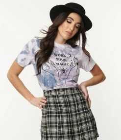 Wandering Owl Designs Work Your Magic Tie Dye Fitted Graphic Tee