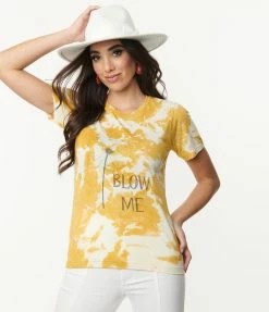 Wandering Owl Designs Blow Me Dandelion Tie Dye Fitted Graphic Tee