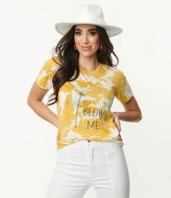 Wandering Owl Designs Blow Me Dandelion Tie Dye Fitted Graphic Tee