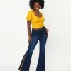 American Bazi Sale Dark Denim Side Slit Flare Jeans
