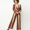 Dee Elly Red & Mustard Stripe Front Tie Jumpsuit Sale