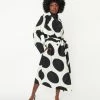Pink Ripple Ivory & Black Big Polka Dot Long Jacket