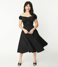 Collectif Black Dolores Swing Dress Sale