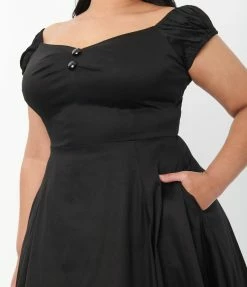 Collectif Plus Size Black Dolores Swing Dress