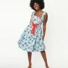 Lifestyle Group (UK) Ltd Sale Light Blue & Cherry Print Swing Dress