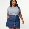 Lifestyle Group (UK) Ltd Plus Size Blue & Red Striped Top