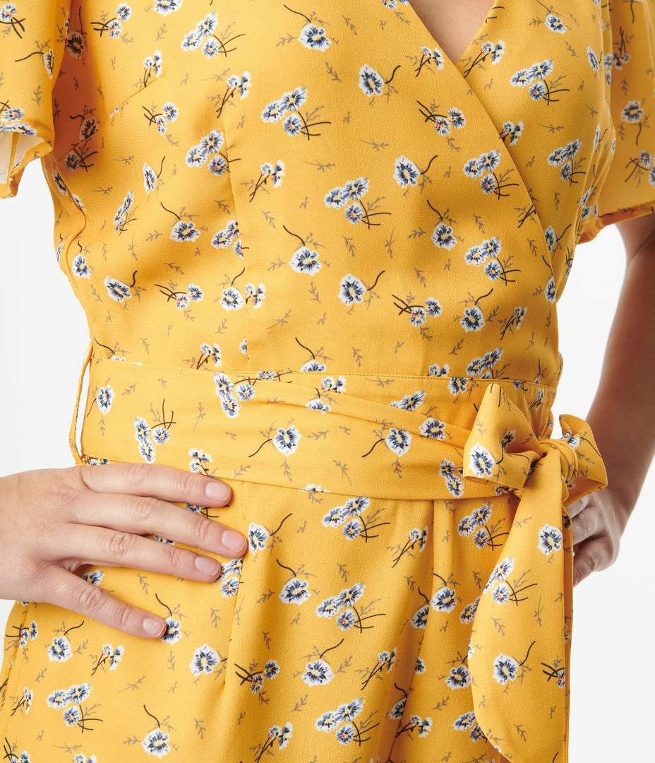 SHEEN Clothing Ltd Yellow & White Floral Print Cora Romper Sale