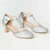 Unique Vintage Silver Glitter T-Strap Pumps New Arrivals!