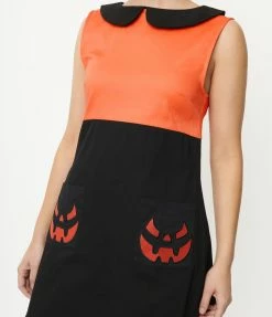 Sale Smak Parlour Black & Orange Pumpkin Power Mini Dress