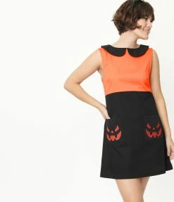 Sale Smak Parlour Black & Orange Pumpkin Power Mini Dress