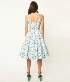 Magnolia Place Light Blue Magical Charm Print Ray Swing Dress Sale