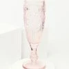 Faire (Weddingstar Inc.) Accessories Vintage Style Pink Glass Champagne Flute