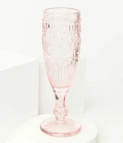 Faire (Weddingstar Inc.) Accessories Vintage Style Pink Glass Champagne Flute