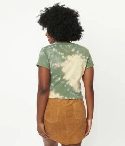 Gina Tees Sale Green Bleached Cactus & Cowboy Unisex Graphic Tee
