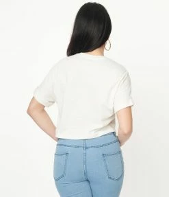 Gina Tees Sale Y-All Studded Graphic Crop Top