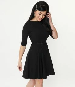 Trending Unique Vintage Black Stephanie Fit & Flare Dress
