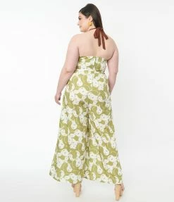 Rompers & Jumpsuits SmileyÃ‚Â® X Unique Vintage Plus Size Green Yin Yang SmileyÃ‚Â® Print Jumpsuit