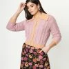 LUSH Lilac & Peach Cable Knit Cardigan Sale