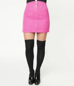 LUSH Fuchsia Tweed Mini Skirt Sale