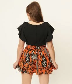 Unique Vintage Black Ruffles On Ruffles Top Sale