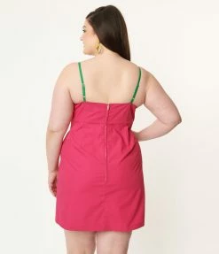 Sale Smak Parlour Plus Size Hot Pink & White Color Block Darling Daisy Mini Dress