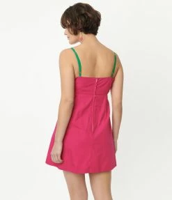 Smak Parlour Hot Pink & White Color Block Darling Daisy Mini Dress Sale