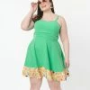 Rainbow Brite Xรยฅรล Unique Vintage Plus Size 1950s Green & The Color Kids Flare Dress