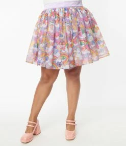 Care Bears X Unique Vintage Plus Size 1950s Kingdom Of Caring Tulle Flare Skirt