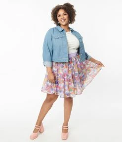 Care Bears X Unique Vintage Plus Size 1950s Kingdom Of Caring Tulle Flare Skirt