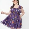 Rainbow Brite XåÊUnique Vintage Plus Size Rainbow Night Print Babydoll Dress Fan Flair