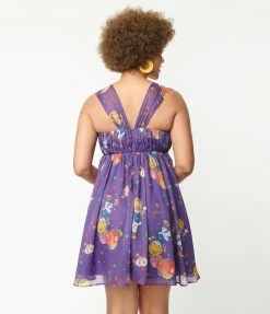 Fan Flair Rainbow Brite X Unique Vintage Rainbow Night Print Babydoll Dress