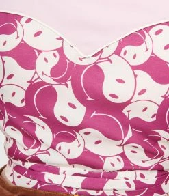 SmileyÂ® X Unique Vintage Plus Size Purple Yin Yang SmileyÂ® Wrap Crop Top