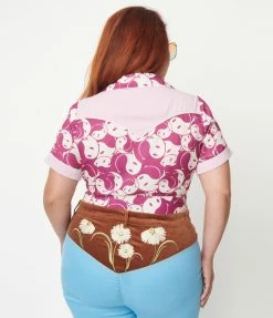 Smiley® X Unique Vintage Plus Size Purple Yin Yang Smiley® Wrap Crop Top