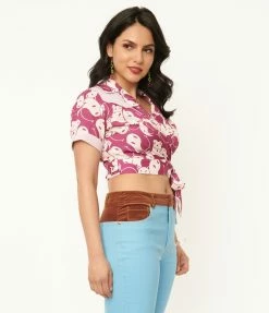 Fan Flair SmileyÃ‚Â® X Unique Vintage Purple Yin Yang SmileyÃ‚Â® Wrap Crop Top