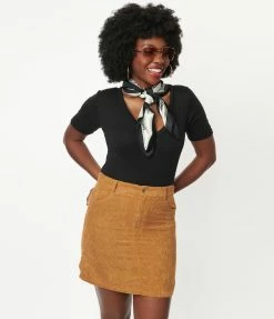 Tony Mary Camel Corduroy Mini Skirt Sale