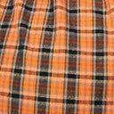 Sale Unique Vintage Plus Size 1950s Black & Orange Plaid Wrap Star Crop Top