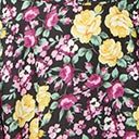 SHEEN Clothing Ltd 1950s Yellow & Purple Floral Selena Swing Dress
