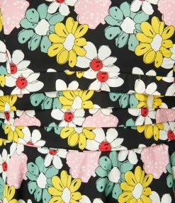 Unique Vintage Plus Size 1950s Fabulous Floral Print Fit & Flare Dress Sale