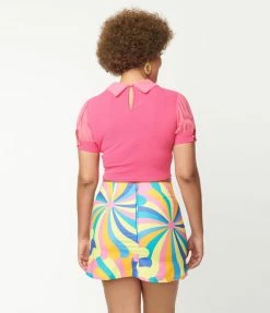 Smak Parlour Pink Knit Crop Top